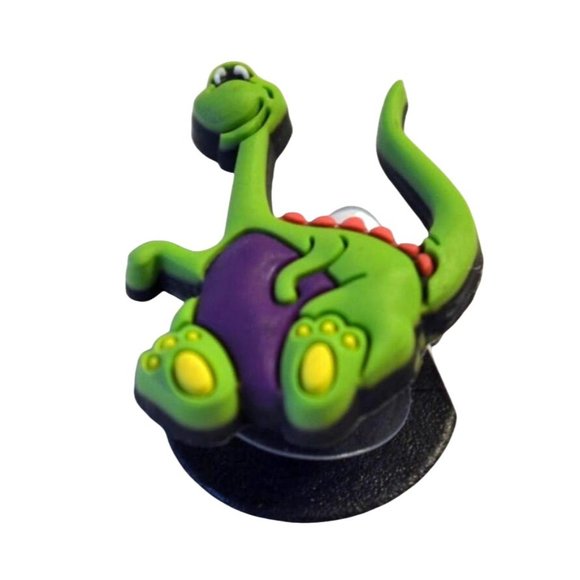 2006-07 Smiling Dinosaur Purple Belly Authentic Jibbitz Kids Shoe Charms - Picture 1 of 1